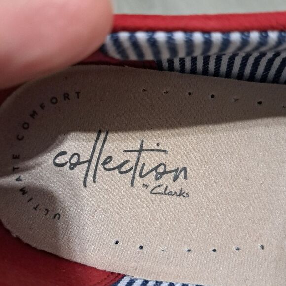 Clark's Collection Ultimate Comfort Espadrille Leather Suede Slip On Shoes Sz 9 - Picture 13 of 17